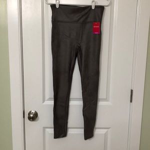 SPANX Faux Leather Metallic Leggings